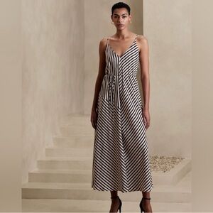 *New, Tags On* Banana Republic Black/Beige Tie Waist Dress
